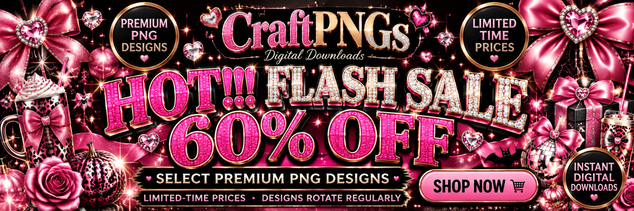CraftPNGs 60 percent off flash sale